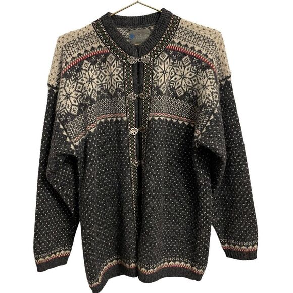 Vintage Squaw Valley Fair Isle Wool Cardigan Size MED - Picture 1 of 9